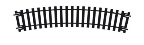 Hornby R604 - 1: 76 - Gebogene Gleis, 160 mm, R1, 22,5°